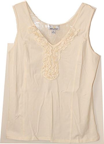 Kathleen Kirkwood Set of 2 Ruffle and Ravishing Camis (XL, 1 ivory / 1 white)