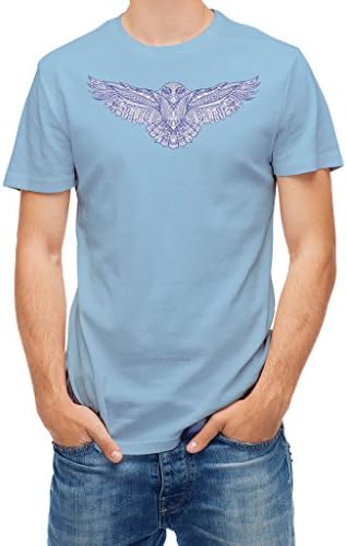 T shirt Patterned snowy owl Blue Sky S