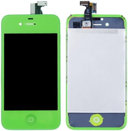 AMHDEAL Replacement Full Set Front Housing LCD Display &amp; Touch Screen Digitizer Assembly With Home Button + Back Cover Housing + 8 Pcs Phone Repairing Tools Kit Compatible For iPhone 4S - Green