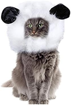 Vvhome Pet Costume Lion Wigs Mane with Ears Hair Christmas Costumes Festival Party Clothes Fancy Dress up for Dog Cat (White)