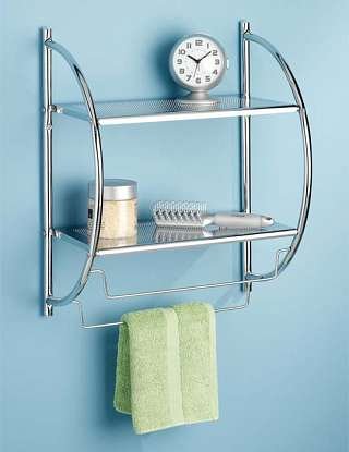 Detail image Whitmor 6060-3570-BB Chrome 2-Tier Shelf and Towel Rack