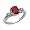 8x6MM 1.40 CT Garnet & Diamond Ring In Sterling Silver In Size 7 (Available in Sizes 6 - 9)