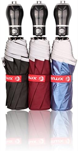 Mesinton 21-Inch Travel StormProof Umbrella-Compact, Windproof, Auto Open &amp; Close Easy Carrying-Car Shooting Safety with Reflective Strip Ambrella (Red)
