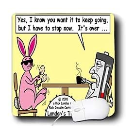 Rich Diesslins Funny Relationships Cartoons - Eveready Bunny No Longer Charged With Battery - Mouse Pads by