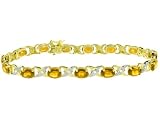 Citrine Gemstone Bracelet 11.50 Carat (ctw) with Diamonds in 14K Yellow Gold