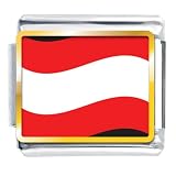 Austria Flag Italian Charms Bracelet Link