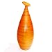 Handmade Ceramic Spun-Bamboo-Style Flower Vase / Table Art In High-Glaze Orange
