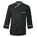 10oz apparel Long Sleeve Black Chef Coat with Gold Piping L