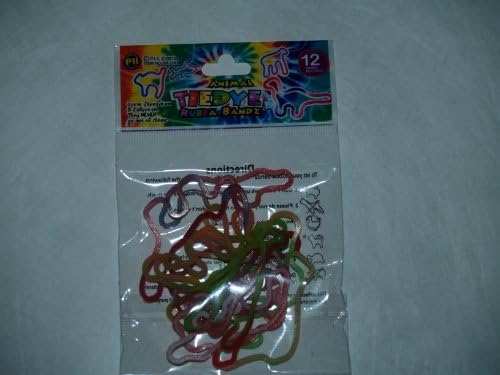 Rubba-Bandz Shaped Rubber Bands Bracelets 12Pack Animal Tiedye Shapes [Toy]