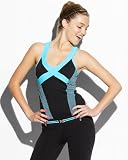 Net Print Racerback - BEBE SPORT - BLACK/TURQUOISE (XS)