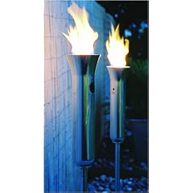 Polished Aluminum and Brass Olympia Torches (Set of 2) by 