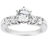14K White Gold Engagement Ring – 1.10CT Round Cut Diamond Ring(H I Color, I1 Clarity) 417ke4egd6L. SL160 14K White Gold Engagement Ring – 1.10CT Round Cut Diamond Ring(H I Color, I1 Clarity)