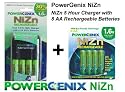 Powergenix 5-Hour Fast Charger with 8 AA 1.6v Rechargeable NiZn Batteries