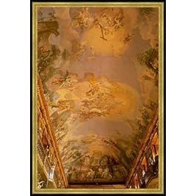 Framed picture: Prag-Praha, "Prag, Kloster Strahov, Phil.Bibl.Saal", 48 x 71 - Wood Corum S: Gold