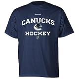 NHL Vancouver Canucks Authoritative Dark Blue Short Sleeve Tee (Dark Blue, Large)