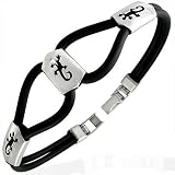 New Black Rubber Bracelet with Stainless Steel Scorpion Design, Length 22cms.