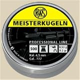 RWS Meisterkugeln Rifle .177 Cal, 8.2 Grains, Wadcutter, 500ct