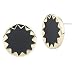 House of Harlow – Starburst Button Earrings with Black Leather – 14…