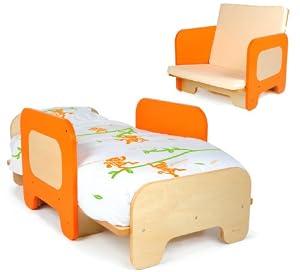 P'kolino Toddler Bed and Chair, Orange