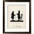 Silhouette Profiles of David Garrick Actor and William Hogarth Artist Framed Art Poster Print, 27x33