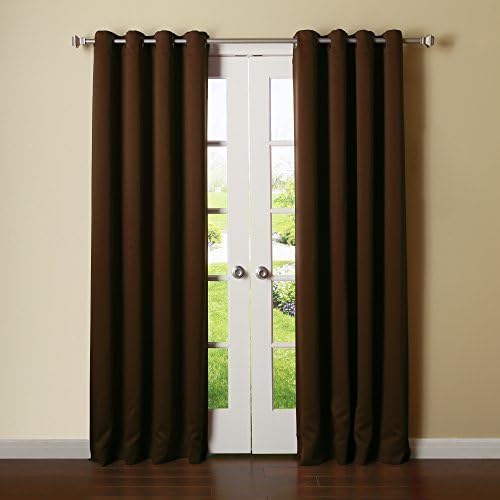 Best Home Fashion Thermal Insulated Blackout Curtains - Antique Bronze Grommet Top - Chocolate - 52"W x 96"L - (Set of 2 Panels) by BEWBU