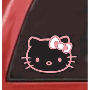 HELLO KITTY Sporting a WHITE BOW 5.5" Vinyl Sticker/Decal