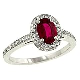 Oval Ruby(1.00ct) Ring with Pave Diamonds(.47ct)
