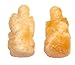 A Pair of Yellow Calcite Ganesh 01 Pocket Size Elephant God Healing Crystal 1