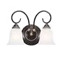 Sea Gull Lighting 4003-85 Athenia Two-Light Wall Sconce, Gold Patina Finish with Alabaster Style Glass Accents