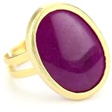 Leslie Danzis Raspberry Dyed Jade Adjustable Ring