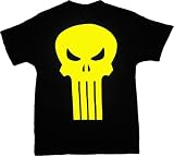  : The Punisher Yellow Skull Logo Black T-Shirt Tee