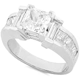 One of a Kind 2-3/5ctw Princess & Baguette Diamond Ring in Platinum