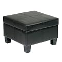 Metro Square Storage Ottoman - Dark Brown