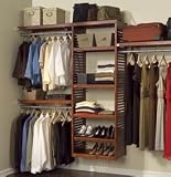 John Louis Home JLH-526 Deluxe 16-Inch depth Closet Shelving System, Red Mahogany