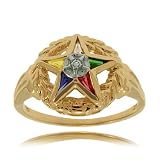 Ladies Order of the Eastern Star Ring Diamond 10K Gold