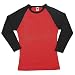 American Apparel - Baby Rib 3/4 Sleeve Raglan, Red and Black, XS