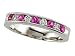0.45 cts Diamond and Pink Sapphire Band With Milgrain - Platinum, 18kt White or Yellow Gold