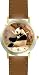 Photo Giant Panda or Panda Bear Animal - WATCHBUDDY&reg; DELUXE TWO-TONE THEME WATCH - Arabic Numbers - Brown Leather Strap-Women's Size-Small