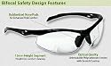 Rx-300 Bifocal Safety Glasses in Polycarbonate Clear Lens +1.5 Diopter