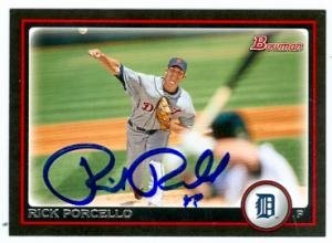 Rick Porcello Autographed/Hand Signed Baseball Card (Detroit Tigers) 2010 Topps Bowman #164