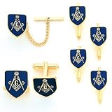 Thumbnail image for Masonic Cuff Links, Tie Tac & Studs Set – Yellow Gold Plated