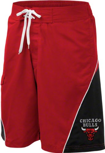 Chicago Bulls 2011 Color Blocked Red Swim Trunks