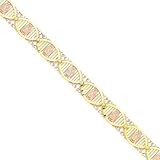 14K Two Tone Gold Our Lady of Guadalupe Fancy Link Bracelet 8