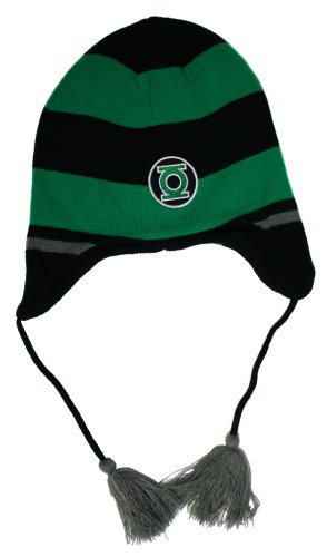  Green Lantern Striped Peruvian Laplander Knit Cap