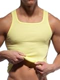 C-IN2 Men's Pop Color Square Neck Tank, Limelight, Large (Apparel)