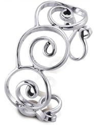 Handcrafted Sterling Silver Spiral Cuff Bracelet 25mm