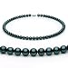 14k White Gold 6.0-6.5mm Black Akoya Saltwater Cultured Pearl Necklace AA+ Quality, 18 Inch Princess, Color Enhanced