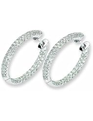 1.2 Carat 14K White Gold Diamond Hinged Hoop Earrings