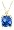 10k Yellow Gold, September Birthstone, Created Ceylon Sapphire and Diamond Pendant