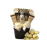 Chocolate & Vanilla Scented Bath & Body Spa Basket for Women - Great Christmas Holiday Gift Idea for Her